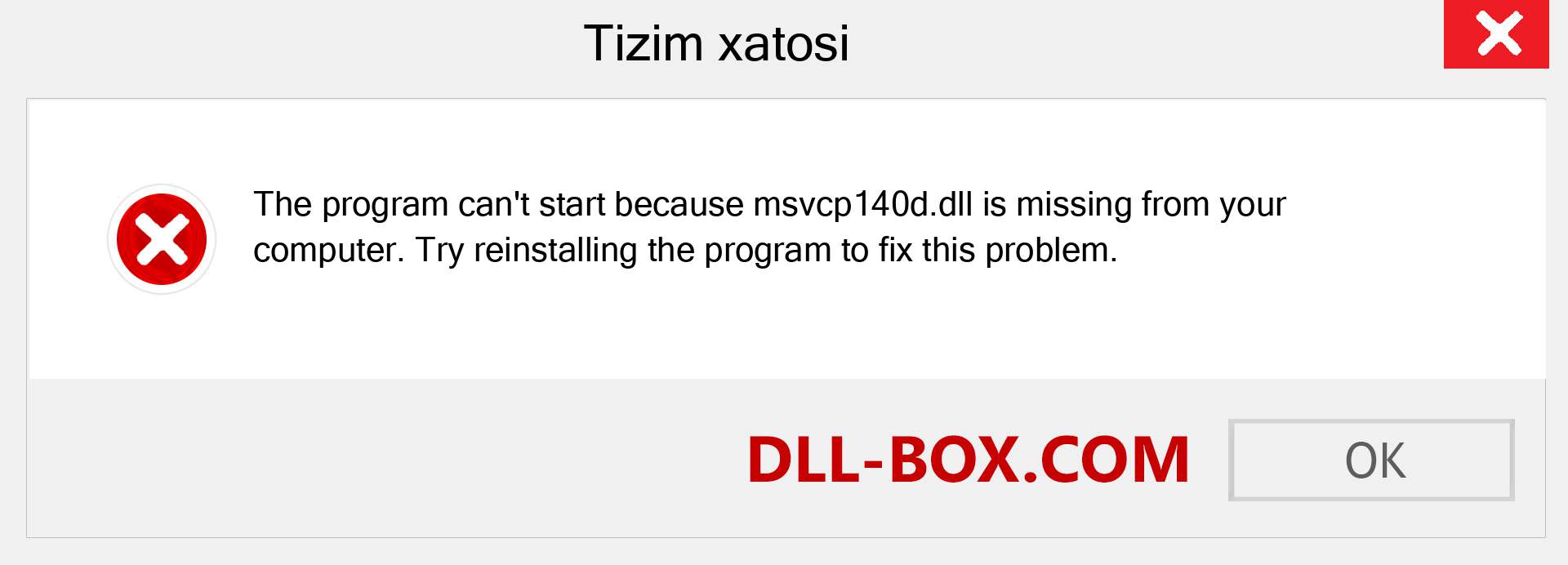 msvcp140d.dll fayli yo'qolganmi?. Windows 7, 8, 10 uchun yuklab olish - Windowsda msvcp140d dll etishmayotgan xatoni tuzating, rasmlar, rasmlar